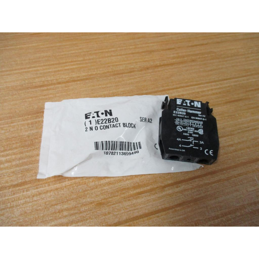 Cutler Hammer E22-B20 Eaton Contact Block E22B20 Ser. A2