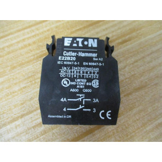 Cutler Hammer E22-B20 Eaton Contact Block E22B20 Ser. A2