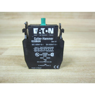 Cutler Hammer E22-B20 Eaton Contact Block E22B20 - New No Box