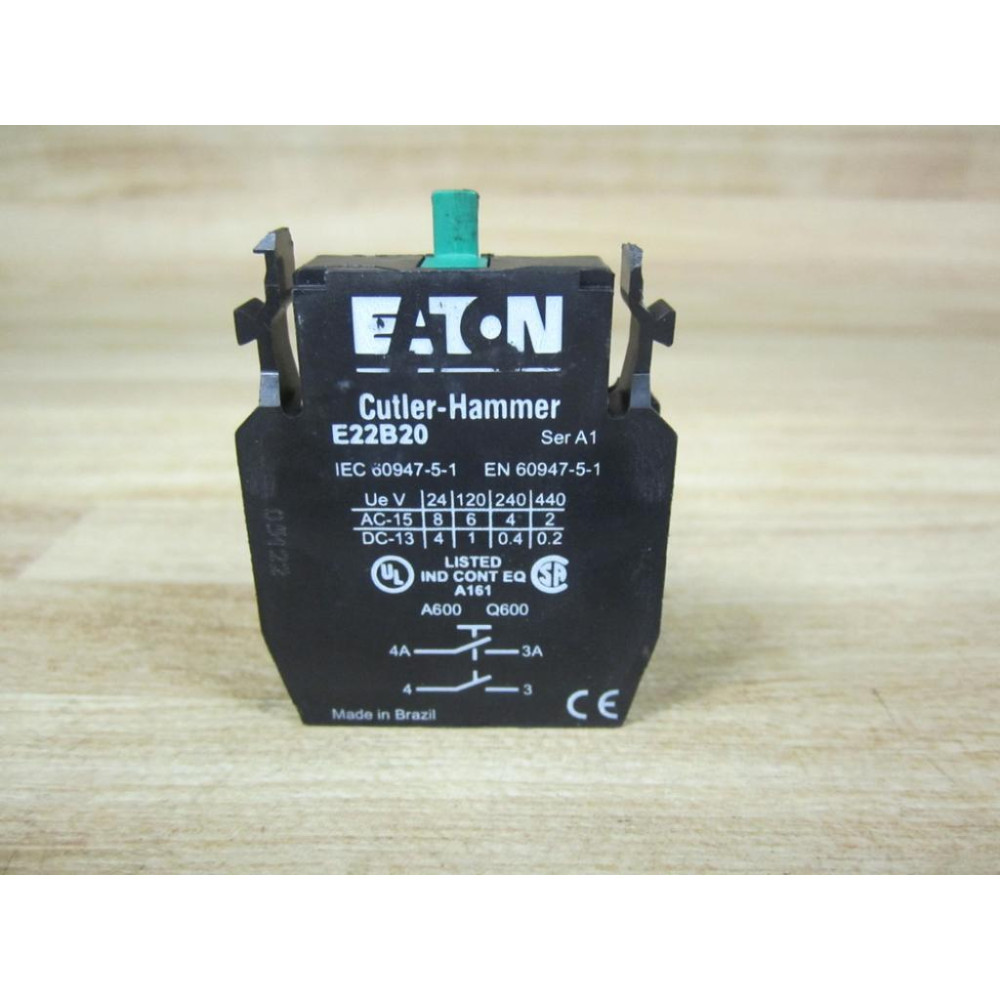 Cutler Hammer E22-B20 Eaton Contact Block E22B20 - New No Box