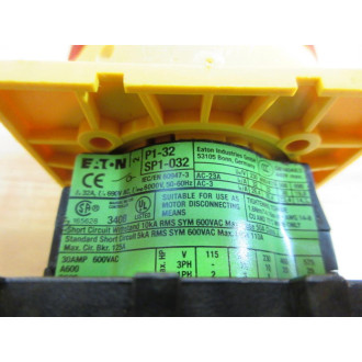 Eaton P1-32SP1-032 Disconnect Switch P1-32 - New No Box