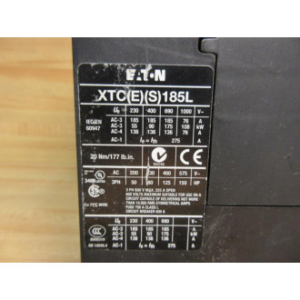 Eaton XTCE185L Contactor - Used