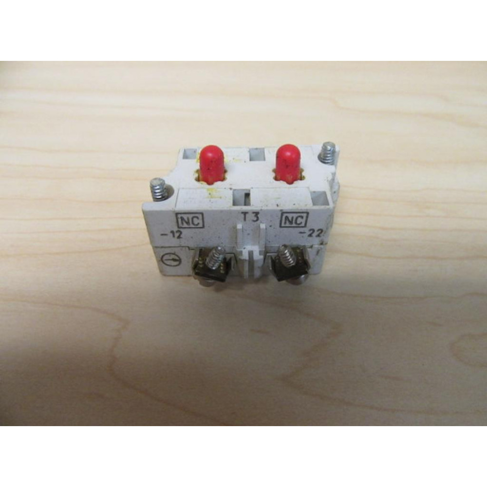 Cutler Hammer 10250T3 Eaton Contact Block Series D2 2 NC - Used