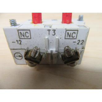 Cutler Hammer 10250T3 Eaton Contact Block Series D2 2 NC - Used