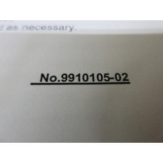 Panasonic 9910105-02 Operational Manual 991010502 - New No Box