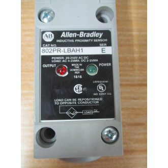 Allen Bradley 802PR-LBAH1 Inductive Proximity Sensor 802PRLBAH1 Ser. E - New No Box