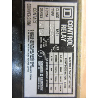 Square D 8501 L0-40 Control Relay 8501 LO-40 Series ADP, Chipped - Used
