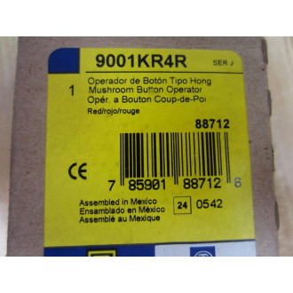 Square D 9001KR4R Red Mushroom Operator Button