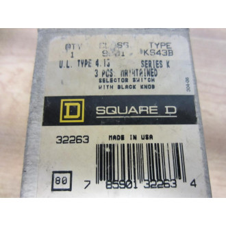 Square D 9001-KS43B Switch  9001KS43B 3 Pos. wout Knob