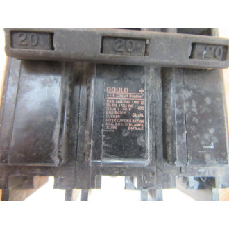Gould BQ3-B020H ITE Circuit Breaker 20A 3P BQ3B020H - Used