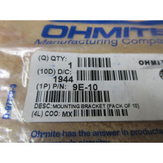 Ohmite 9E-10 Pk of 10 Resistor Mounting Brackets 9E10 (Pack of 30)