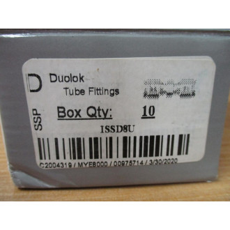 SSP Fittings ISSD8U Duolok Tube Fitting Union 12" (Pack of 10)