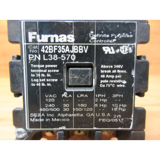 Furnas 42BF35AJBBV Definite Purpose Controller Broken Clip - Used