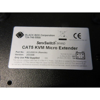 Black Box ACU3001A ServSwitch CAT5 KVM Micro Extender - New No Box