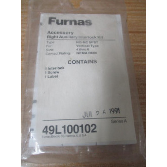 Furnas 49L100102 Right Auxiliary Interlock Kit