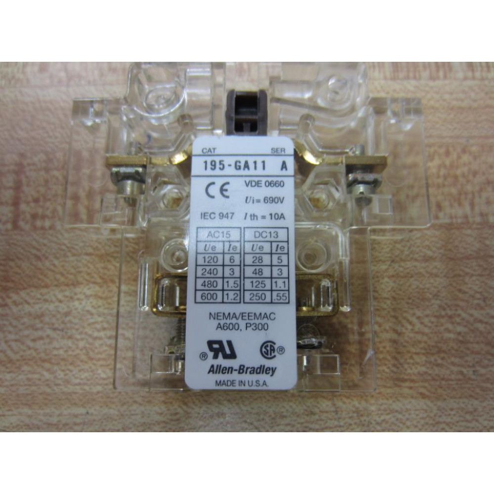 Allen Bradley 195-GA11 Auxiliary Switch 195GA11 690V - New No Box