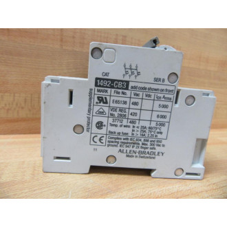 Allen Bradley 1492-CB3-H020 Circuit Breaker 2A 3P 1492CB3H020 - Used