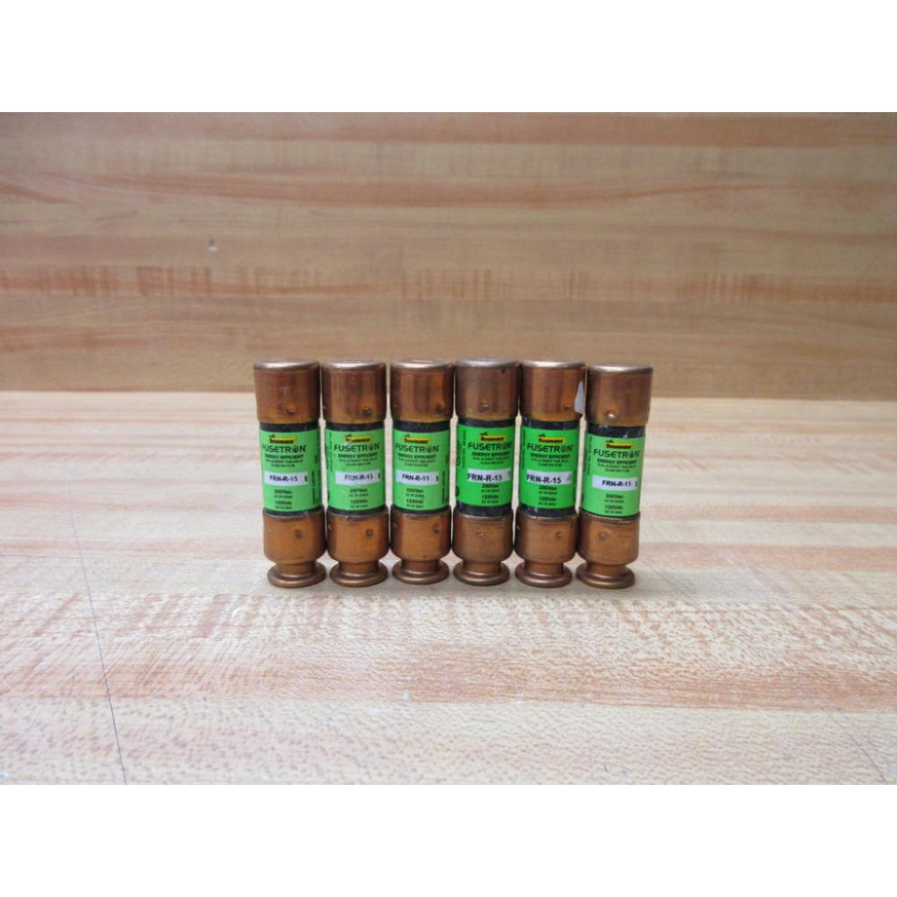 Buss FRN-R-15 Bussmann Fuse Cross Ref 1A695 Energy Efficient (Pack of 6) - New No Box