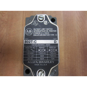 Allen Bradley 802T-C Oilight Limit Switch Series D - New No Box