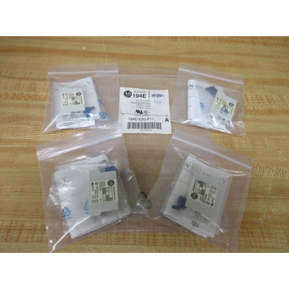 Allen Bradley 194E-E20-P11 Auxiliary Contact 194EE20P11 (Pack of 4)