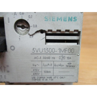 Siemens 3VU1300-1MF00 Starter 3VU13001MF00 Cracked - Used