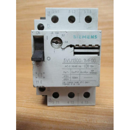 Siemens 3VU1300-1MF00 Starter 3VU13001MF00 Cracked - Used