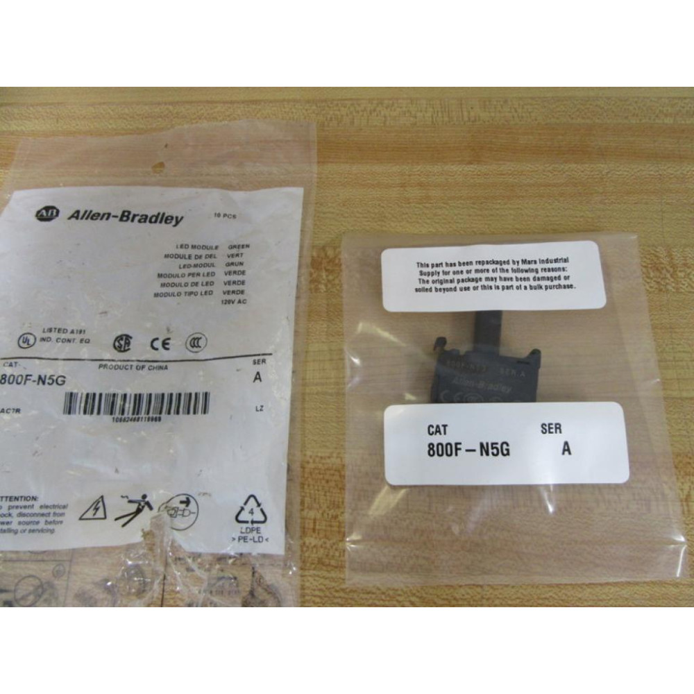Allen Bradley 800F-N5G Contact Block 800FN5G Green