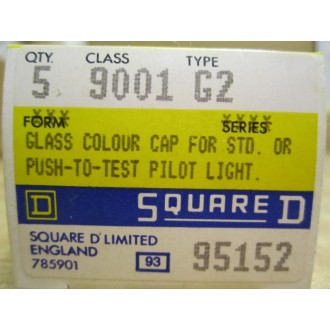 Square D 9001 G2 Green Glass Cap for Pilot Light