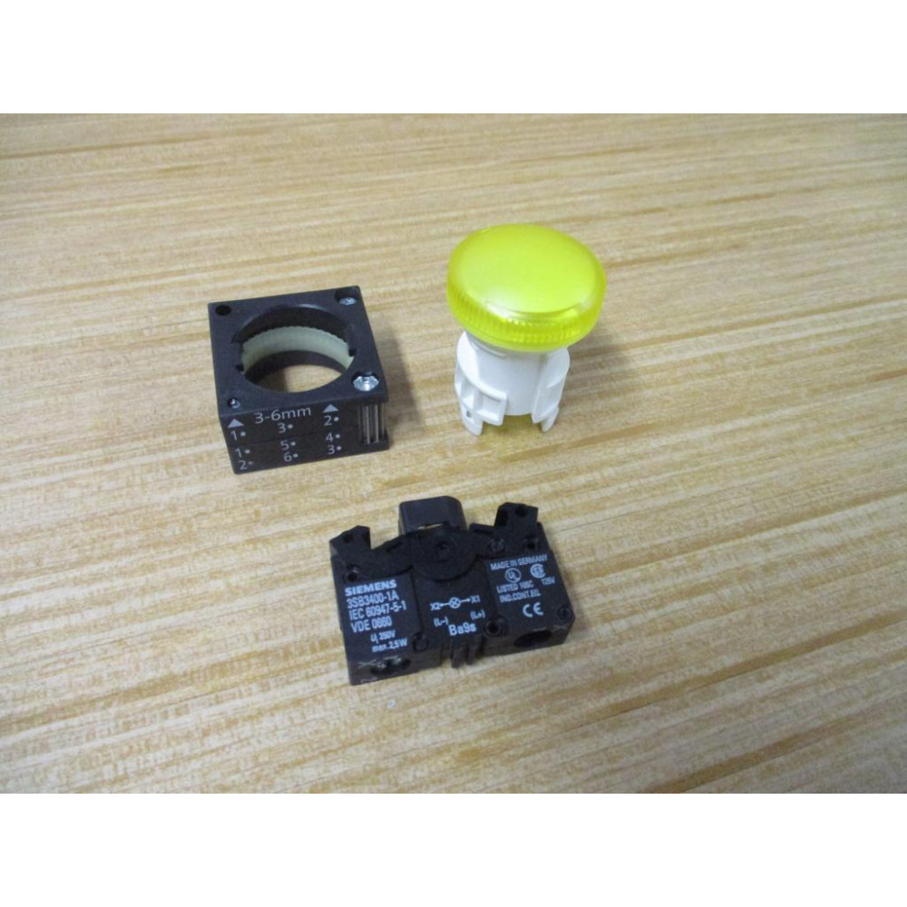 Test Tube Rask Parts Siemens 3SB3 240-6BA30 Yellow 3SB32406BA30 Complete - New No Box