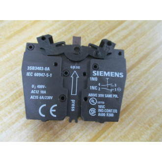 Siemens 3SB3 655-0AA31-0CC0 Yellow 3SB36550AA310CC0 W3SB3403-0A,Base,Clip - New No Box