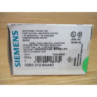 Siemens 3SB3 212-6AA40 Green 3SB32126AA40 Complete