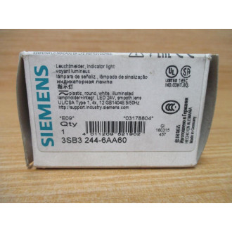 Siemens 3SB3 244-6AA60 White 3SB32446AA60 Complete