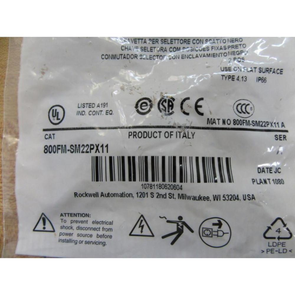 Allen Bradley 800FM-SM22PX11 Selector Switch