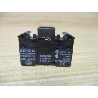 Siemens 3SB3 240-6BA40 Green 3SB32406BA40 W3SB3400-1A & Base - New No Box