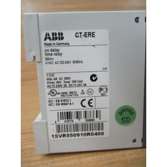 ABB CT-ERE On Delay Time Relay 1SVR550910R0400 Missing Screw - Used