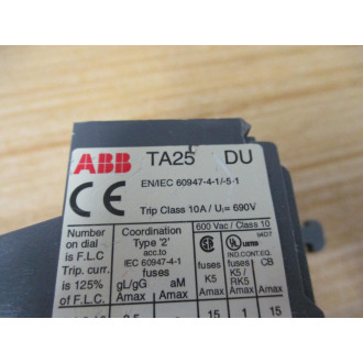 ABB TA25-DU-5.0M Thermal Overload Relay TA25-DU - Used