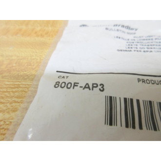 Allen Bradley 800F-AP3 Pilot Light Lens 800FAP3