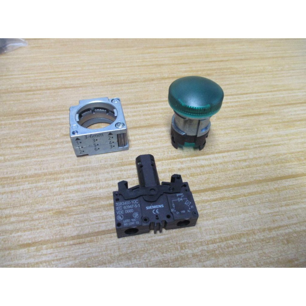 Siemens 3SB3 648-6BA40 Green 3SB3 648-6BA40 Complete - New No Box