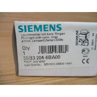 Siemens 3SB3 204-6BA00 Amber 3SB32046BA00 Complete