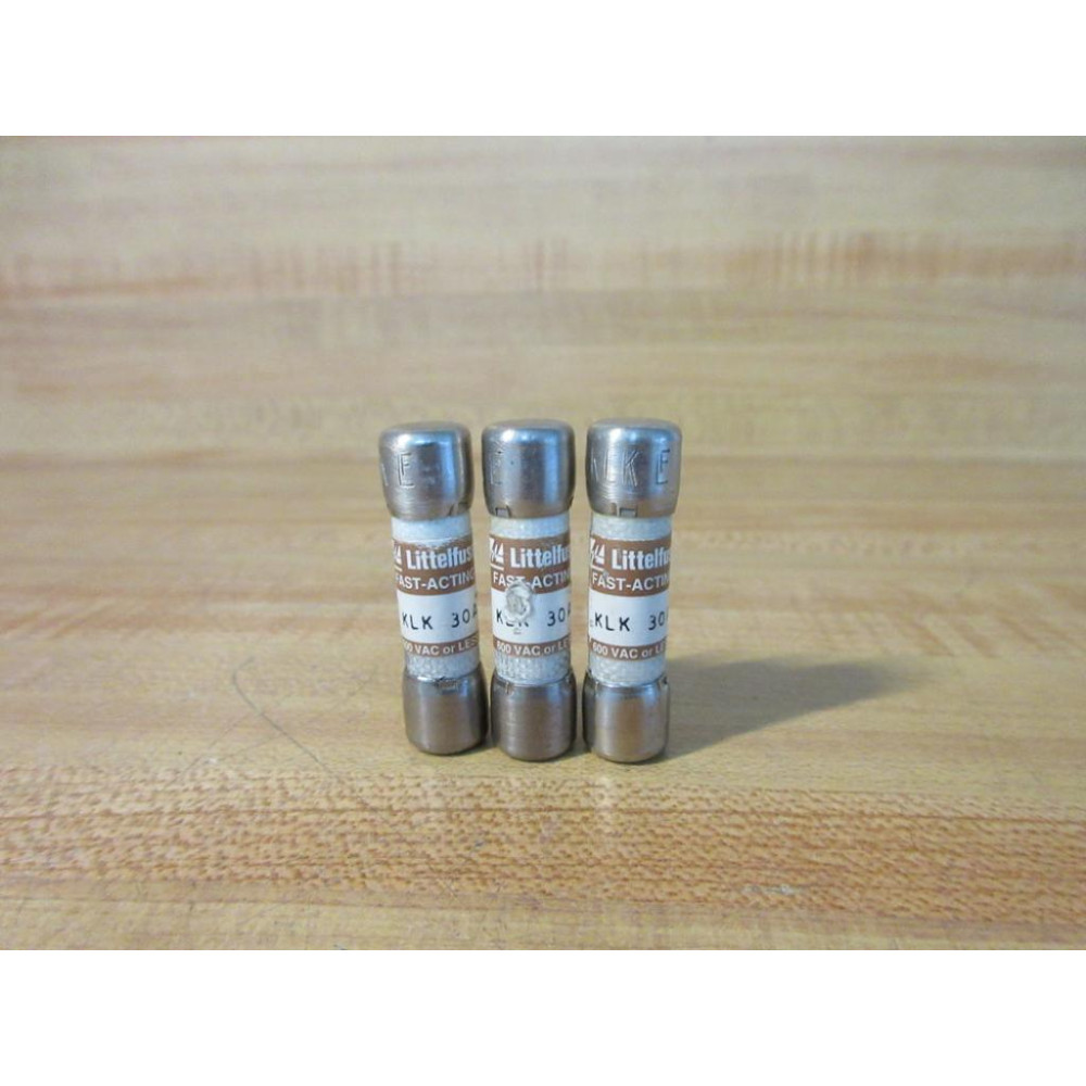 Littelfuse KLK 30 Fuse Cross Ref 486K20, KLK030 (Pack of 3) - New No Box