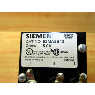 Siemens 52MA3B12 Potentiometer WO Knob - New No Box