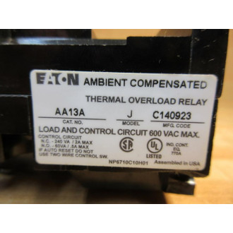 Cutler Hammer AA13A Thermal Overload Relay - Used