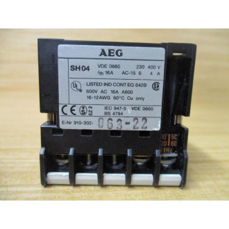 AEG SH04-31Z-110120V Contactor Relay SH04-31Z - Used