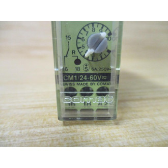 Comat CM124-60V Time Relay CM12460V 0.05s - 100m Chipped DIN Clip - Used