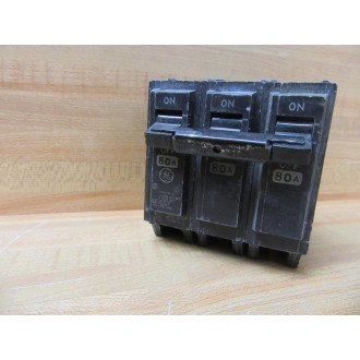 General Electric THQL380 Circuit Breaker 80A 3 Pole - Used