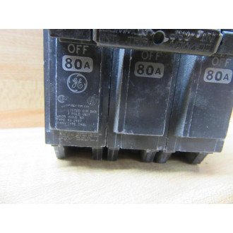 General Electric THQL380 Circuit Breaker 80A 3 Pole - Used