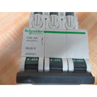 Schneider MGN61361 Merlin Gerin Breaker 6A 3 Pole Square D - Used
