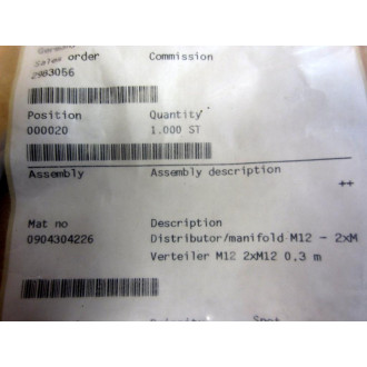 Murrelektronik 7275-40701-2140030 Y-Distributor Cable 7275407012140030