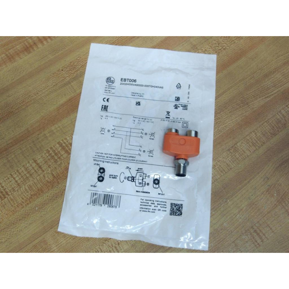 IFM Efector EBT006 YT Splitter ZDO2H030VAS0000-00STGH040VAS