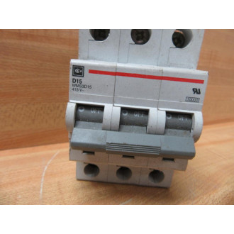Cutler Hammer WMS3D15 Circuit Breaker 15A 3 Pole - Used